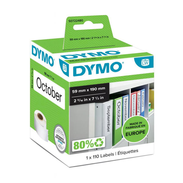 Picture of Dymo 99019 Lever Arch 59 x 190mm x110 Labels